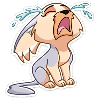 😭 cão, chorando, triste, lágrimas, emoji, cachorro telegram sticker