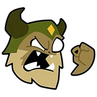 😡 monster, angry, fantasy, cartoon, ogre, helmet telegram sticker