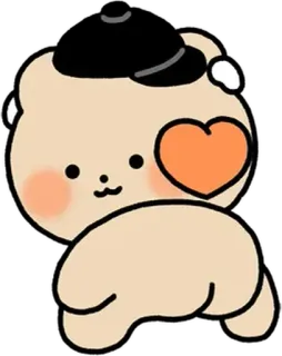 😂 carino, kawaii, gatto, cuore, adesivo, animale, cartone animato telegram sticker