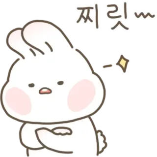 💬 찌릿~~ Cartone animato, Coniglio, Carino, Sticker, Espressione, Coreano telegram sticker