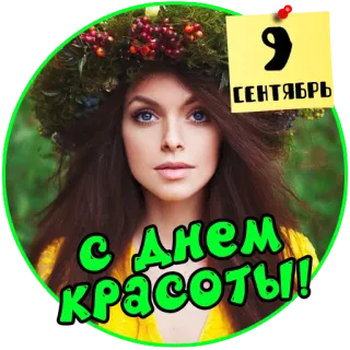 🌠 С днем красоты!
9
Сентябрь 미의 날, 9월 9일, 여자, 화환, 축하 telegram sticker