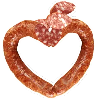 ❤ ไส้กรอก, เนื้อ, หัวใจ, อาหาร, สไลซ์, หมัก telegram sticker