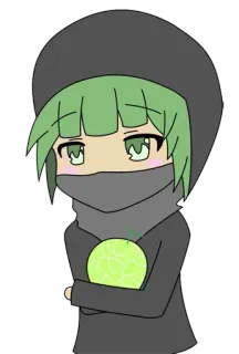 😊 อนิเมะ, มังงะ, ตัวละคร, ผมสีเขียว, เสื้อฮู้ด, น่ารัก telegram sticker