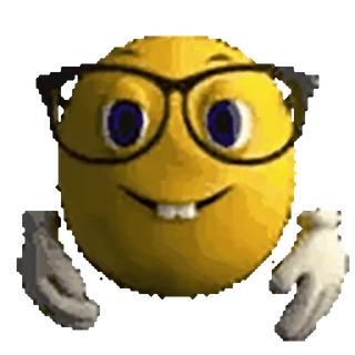 🤓 Эмодзи, Нерд, Очки, Улыбка, Мультфильм, Персонаж telegram sticker