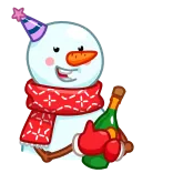 🥳 snowman, winter, celebration, holiday, cartoon, festive, snow, new year telegram sticker