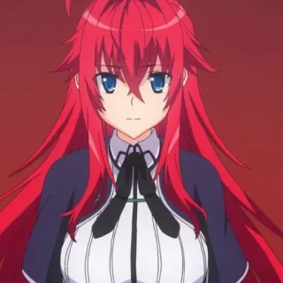 👑 Rias Gremory High School DxD Anime, cheveux rouges, femme, personnage, Rias, Gremory whatsapp sticker