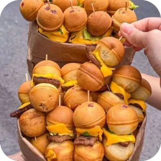 🫥 Mini burgery, Przekąski, Jedzenie na imprezę, Slidersy, Przekąski telegram sticker