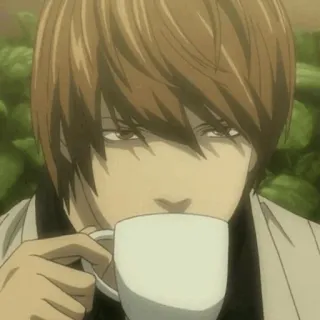 ⚖ Light Yagami Death Note Anime, Death Note, Light, Yagami, Café, Tasse telegram sticker