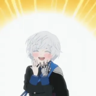 💙 Anime, Criança, Feliz, Cabelo Branco, Fofo telegram sticker