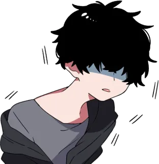 😰 Anime, Manga, Con trai, Buồn, Tuyệt vọng, Cô đơn, Cảm xúc telegram sticker