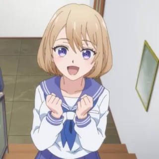 💛 Anime, Écolière, Joyeux, Mignon, Gai telegram sticker