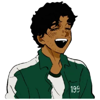 😈 Squid Game squid game, character, netflix, player 199, animation telegram sticker
