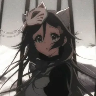 🥺 Anime, Ragazza, Maschera da volpe, Manga, Personaggio telegram sticker