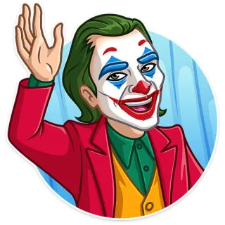 👋 Joker 광대, 악당, 만화책, 캐릭터, 조커 telegram sticker