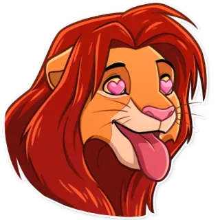 😍 Simba The Lion King singa, kartun, disney, cinta, mata hati, binatang telegram sticker