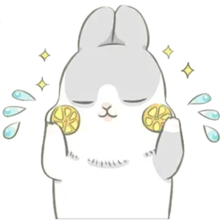 😊 rabbit, lemon, cute, sparkle, kawaii, animal telegram sticker