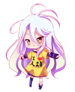 😏 工♥人
類
頭 Anime, Chibi, Kawaii, Słodkie, Żółty, Koszulka, Dziewczyna, Kreskówka telegram sticker