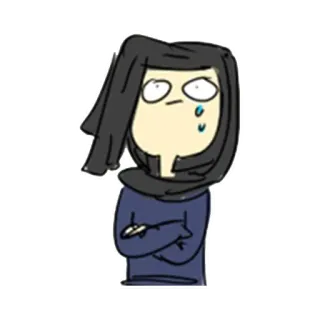 😶 cartoon, sad, crying, woman, character telegram sticker