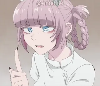 ☝️ @onishiki Anime, Dibujo animado, Personaje, Pelo rosa telegram sticker