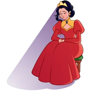 😔 princess, sad, royal, cartoon, character, female telegram sticker
