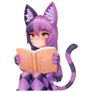📖 HOW TO GET A HUSBANDO Anime, Husbando, Chica gato, Libro, Lectura whatsapp sticker