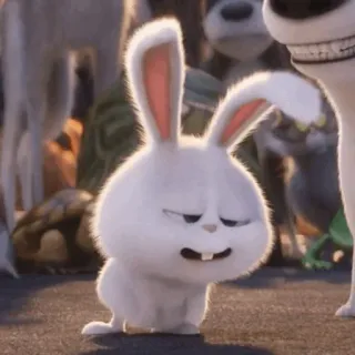 🐰 Snowball The Secret Life of Pets Hase, Häschen, süß, Tier, animiert, Haustier telegram sticker