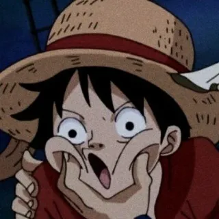 🍖 Monkey D. Luffy One Piece 애니메이션, 몽키 D. 루피, 원피스, 만화, 웃긴 얼굴 telegram sticker