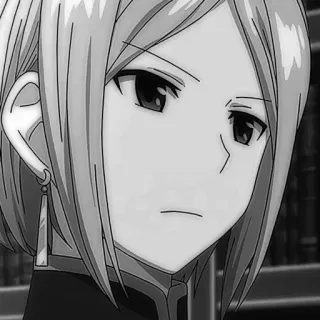 ⚔️ Anime, Portrait, Sérieux, Personnage, Manga, Expression, Noir et blanc whatsapp sticker
