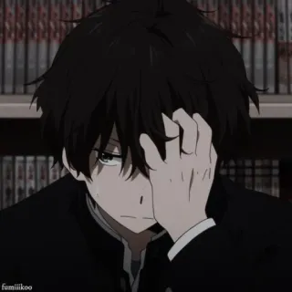 💔 Anime, Garçon, Triste, Fatigué, Manga, Uniforme scolaire telegram sticker