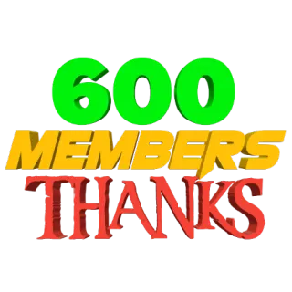 ⏺ 600 MEMBERS THANKS merci, célébration, étape, 600 membres, communauté, soutien, succès whatsapp sticker