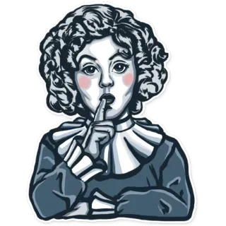 ☝ 쉿, 침묵, 조용히, 조용한, 비밀, 여자, 몸짓 telegram sticker
