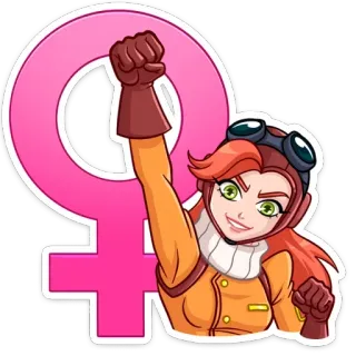 🦸‍♀ สตรีนิยม, พลังหญิง, ผู้หญิง, ผู้หญิง, ความเท่าเทียม, การเสริมพลัง telegram sticker