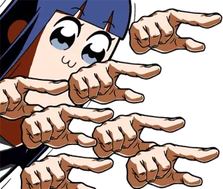 👉 meme, small, hands, anime, pop team epic, funny, cartoon telegram sticker