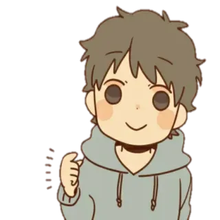 😊 carino, cartone animato, anime, ragazzo, felice, kawaii, chibi telegram sticker