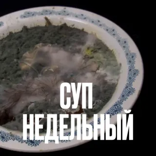 🍜 СУП НЕДЕЛЬНЫЙ плесневелая еда, испорченный, суп, русский, гнилой telegram sticker