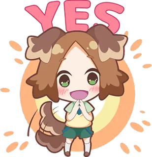 😃 YES sí, positivo, acuerdo, lindo, animal, dibujo animado, aprobación whatsapp sticker