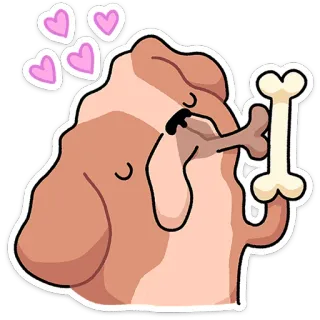 ⭐ chien, os, amour, animal, mignon, animal de compagnie telegram sticker