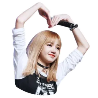 ❤️ Lisa K팝, 리사, 블랙핑크, 가수, 하트, 제스처, 여성 telegram sticker