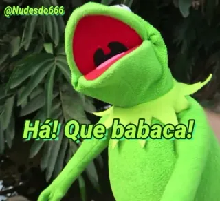 😂 Kermit Há! Que babaca! kermit, puppet, muppet, green, funny, meme telegram sticker