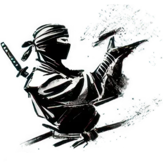 💨 Ninja, Espada, Luchador, Guerrero, Asesino, Sigilo, Artes marciales whatsapp sticker