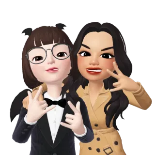 💘 Cartoon, Freundschaft, Avatare, Spaß, Digitale Kunst, Süß, Stil, Pose whatsapp sticker