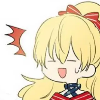 👑 Anime, Dessin animé, Mignon, Fille, Autocollant, Expression, Cheveux blonds telegram sticker