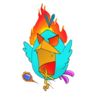 😡 Oiseau cartoon, Flamboyant, En colère, Monstre, Magie telegram sticker