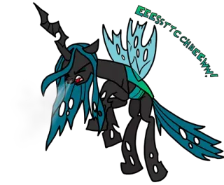 🤒 Queen Chrysalis My Little Pony Eeessttchieeeww! My Little Pony, Rainha Chrysalis, monstro, magia, desenho animado, bravo whatsapp sticker