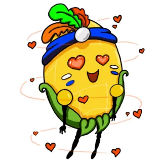 😍 corn, cute, kawaii, love, hearts, cartoon telegram sticker