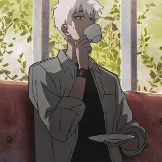 ⌚️ Anime, Chá, Café, Menino, Bebendo, Café telegram sticker
