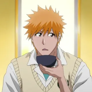 💈 Ichigo Kurosaki Bleach Ichigo Kurosaki, Bleach, Anime, orange Haare, Charakter, Manga whatsapp sticker