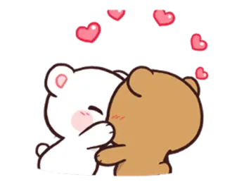 😘 bears, cute, kissing, love, affection, cartoon, animated telegram sticker