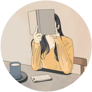 📖 Lesen, Buch, Frau, Kaffee, Lifestyle, Entspannung whatsapp sticker