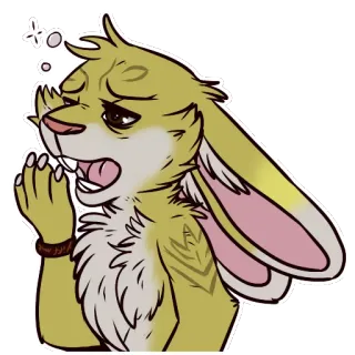 😪 conejo, animal, peludo, dormilón, dibujos animados, ilustración, pegatina telegram sticker